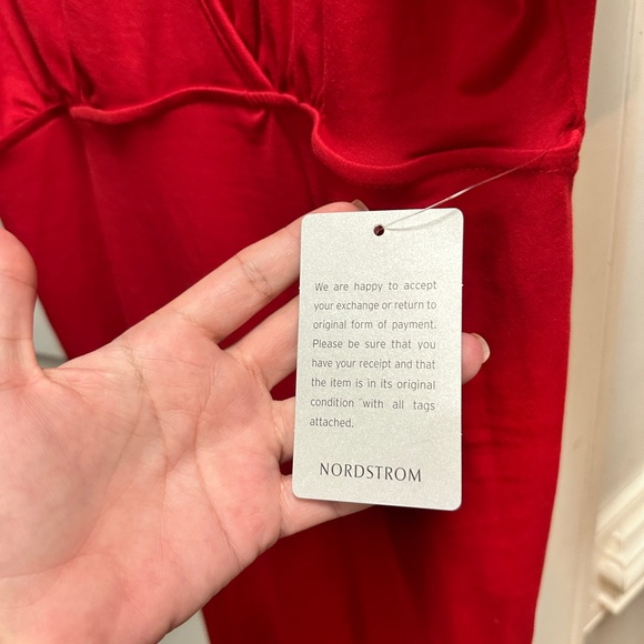 NWT velvet torch red surplice dress Sz M - Picture 4 of 4